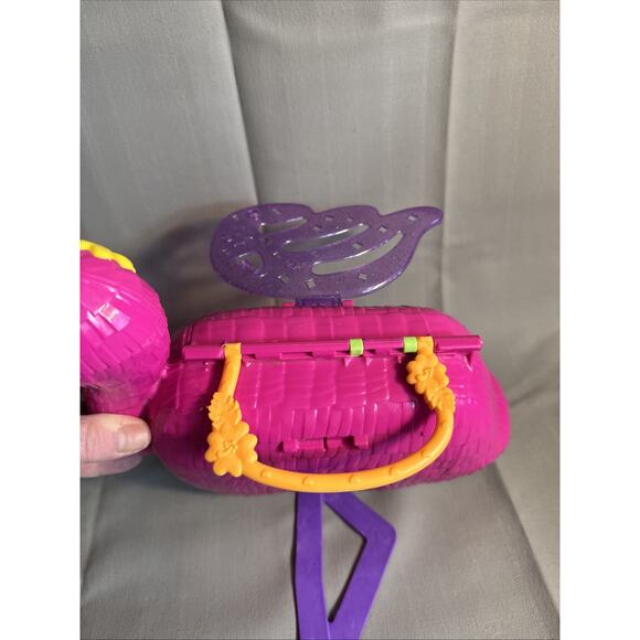 Polly Pocket Large Flamingo Party Portable Playset Pink **NOT Complete A S IS*** - Picture 3 of 7